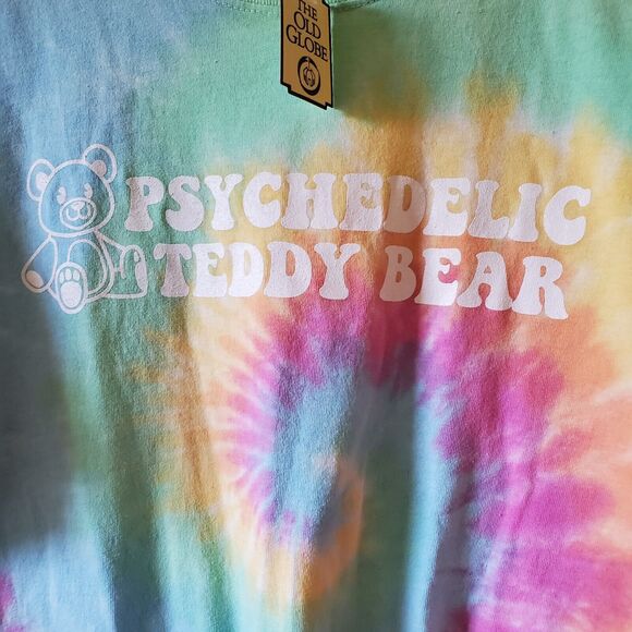 Tie Dyed T Shirt S Small Soft Pastel Old Globe Hair Psychedelic Teddy Bear - Picture 2 of 11